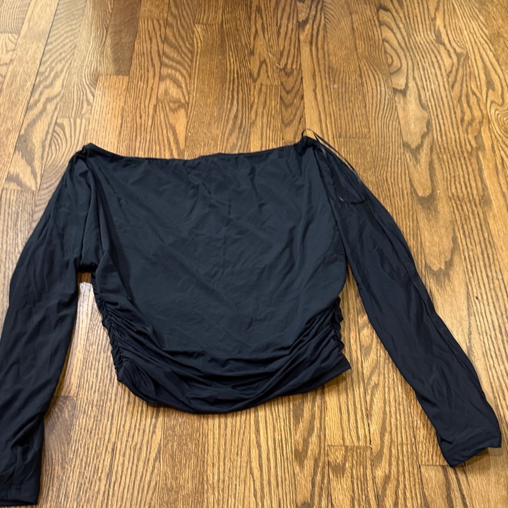 NWT Tictoc Women’s Black Long Sleeve Off-Shoulder Top Size Medium